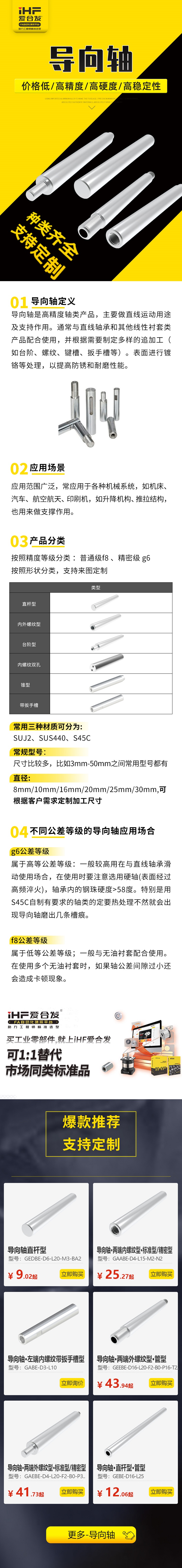 帶你30秒了解導向軸的產品分類，支持定制！